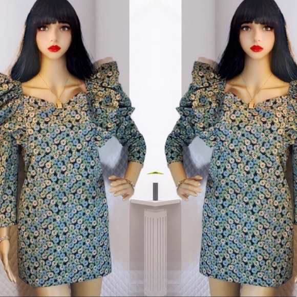 Zara Multicolored Floral Print with ruffles. XS - Picture 6 of 8